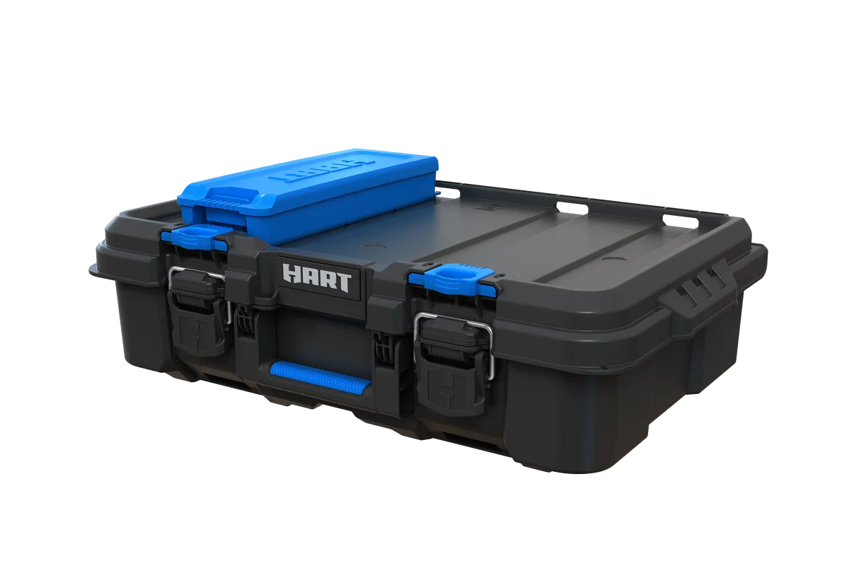 HART Stack System Tool Box with Small Blue Organizer & Dividers, Fits HART's Modular Storage System 8240