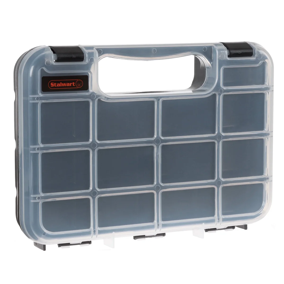 Wakeman Portable Storage Case with Secure Locks & 14 Small Compartments for Hardware Screws Bolts Nuts Nails Beads Jewelry Tackle & More by Stalwart 3349