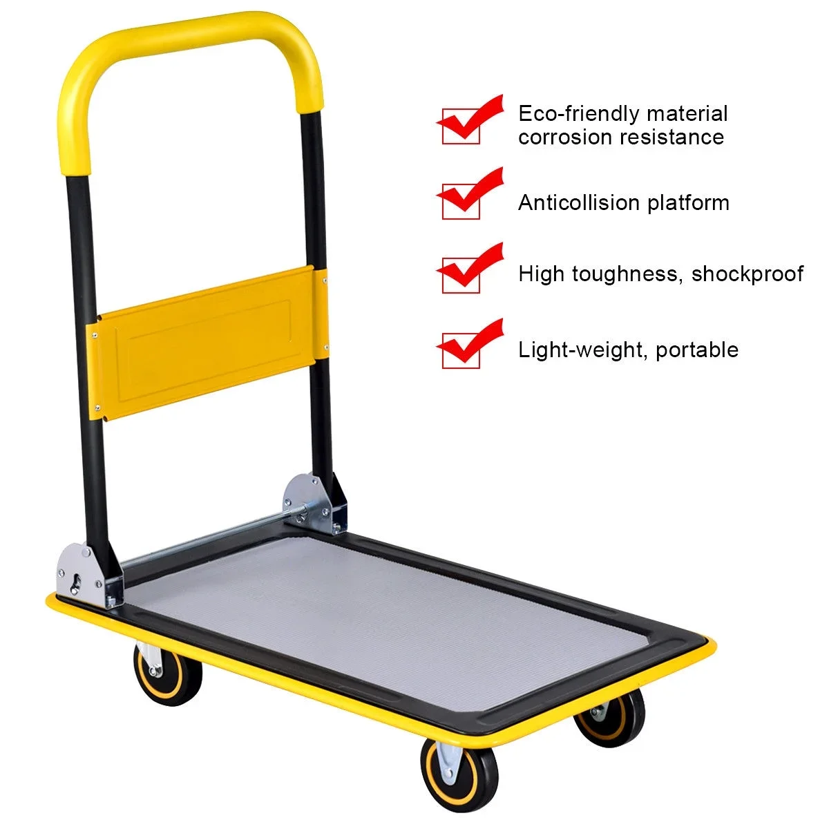 Costway 330lbs Folding Platform Cart Dolly Push Hand Truck Moving Warehouse Foldable 6143