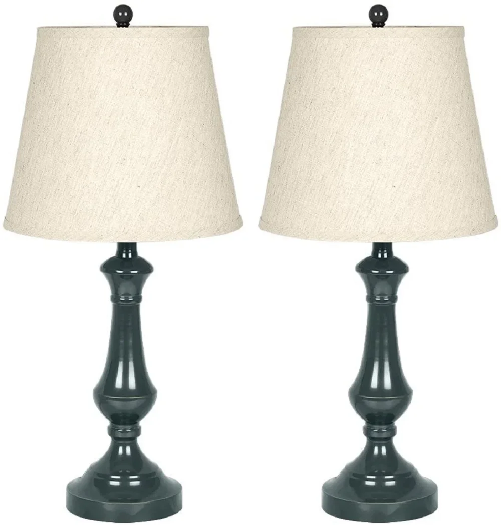 Oumilen Contemporary Blue Metal Table Lamp, Set of 2 7741