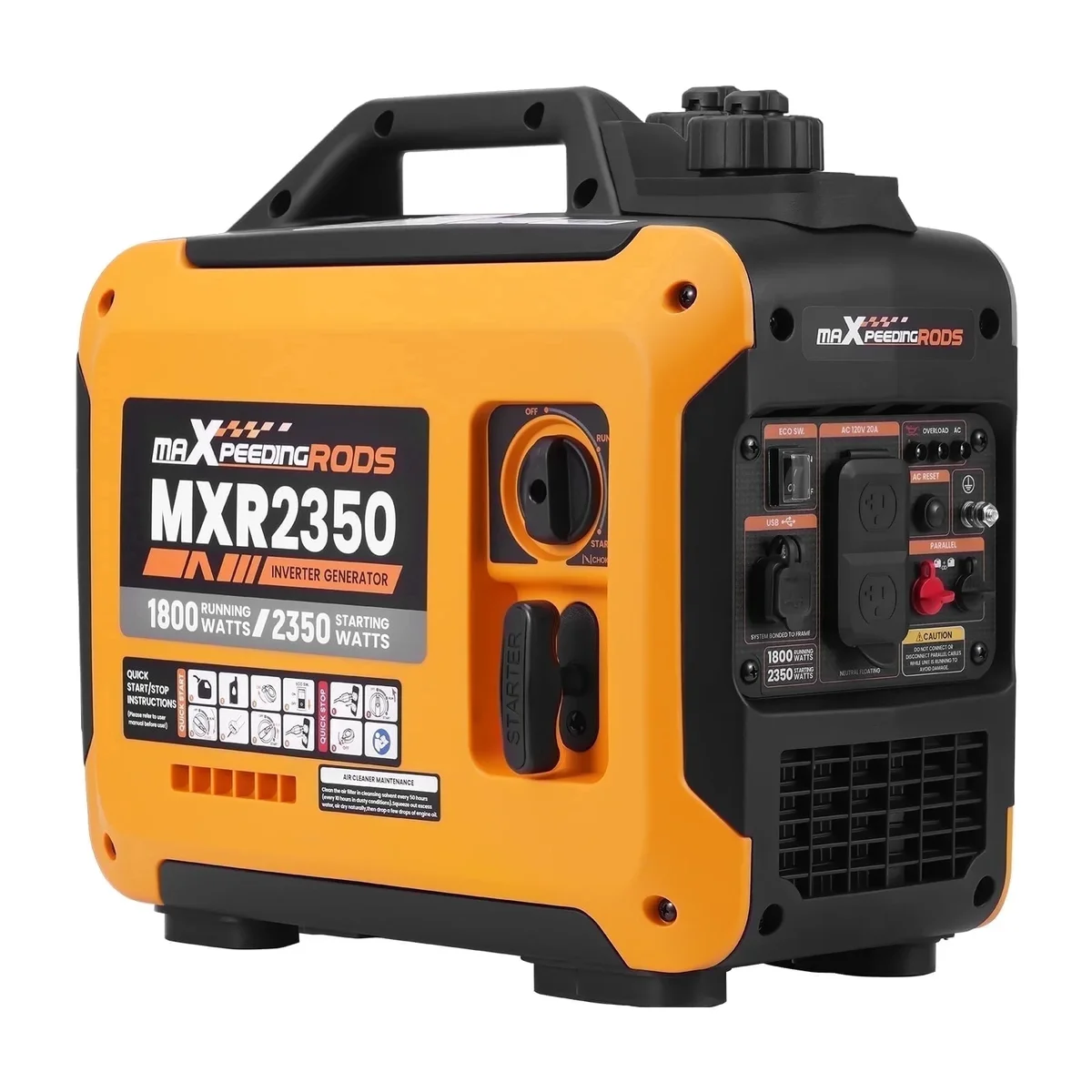 Maxpeedingrods 2350W Portable Generator, Gasoline Powered, Quiet Home RV Power Supply, Ultralight Inverter Generator 2191