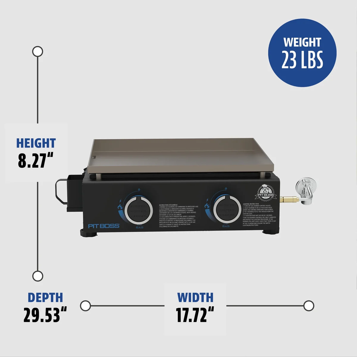 Everdaily Essentials 2-Burner Tabletop Propane Gas Griddle with Cover Ref. 6444