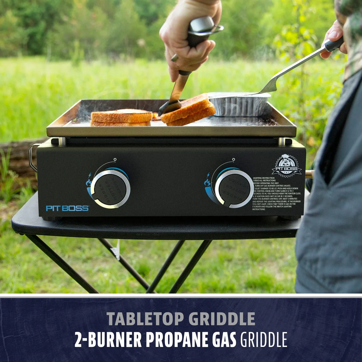 Everdaily Essentials 2-Burner Tabletop Propane Gas Griddle with Cover Ref. 6444