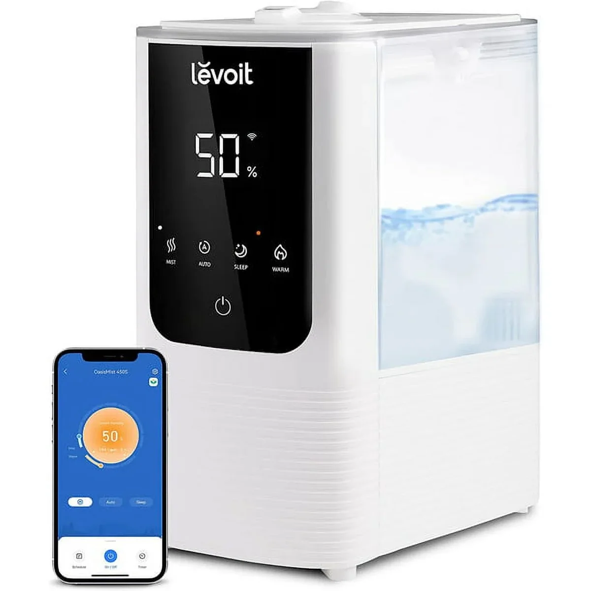 LEVOIT Smart Cool and Warm Mist Humidifier with Aromatherapy,4.5L, LV450S,White 5281