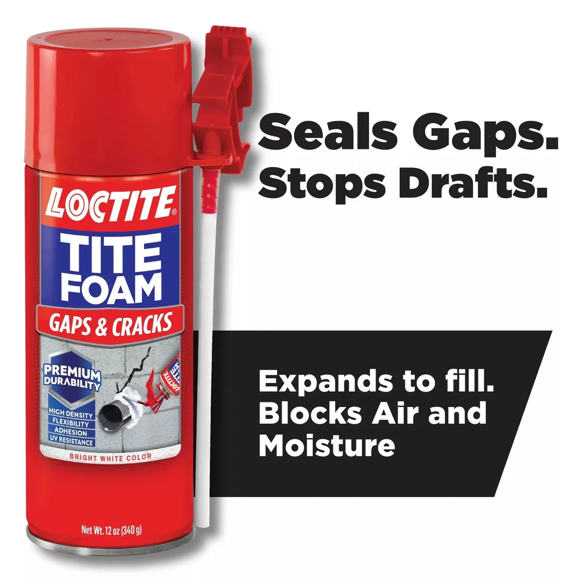 Loctite Tite Foam Insulating Foam Sealant Gaps & Cracks, Pack of 1, White 12 oz Can 9213