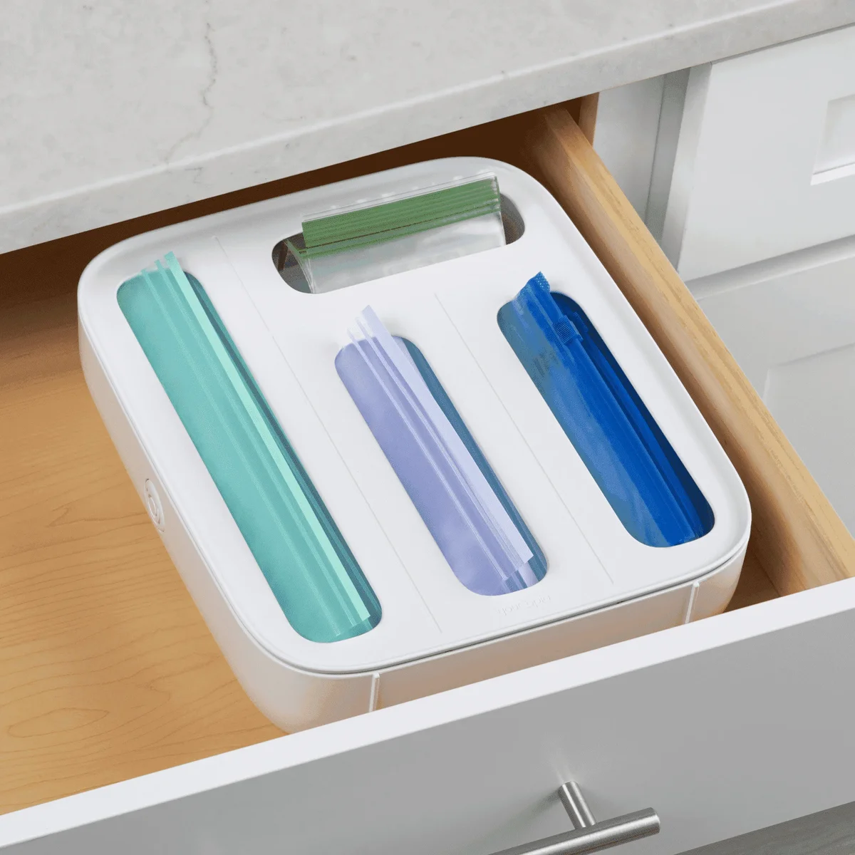 YouCopia ® Plastic StoraBag™ Food Bag Dispenser, Freestanding 4-Slot Organizer for Kitchen Storage, Well Suited to Kitchen Organization and Acc 4582