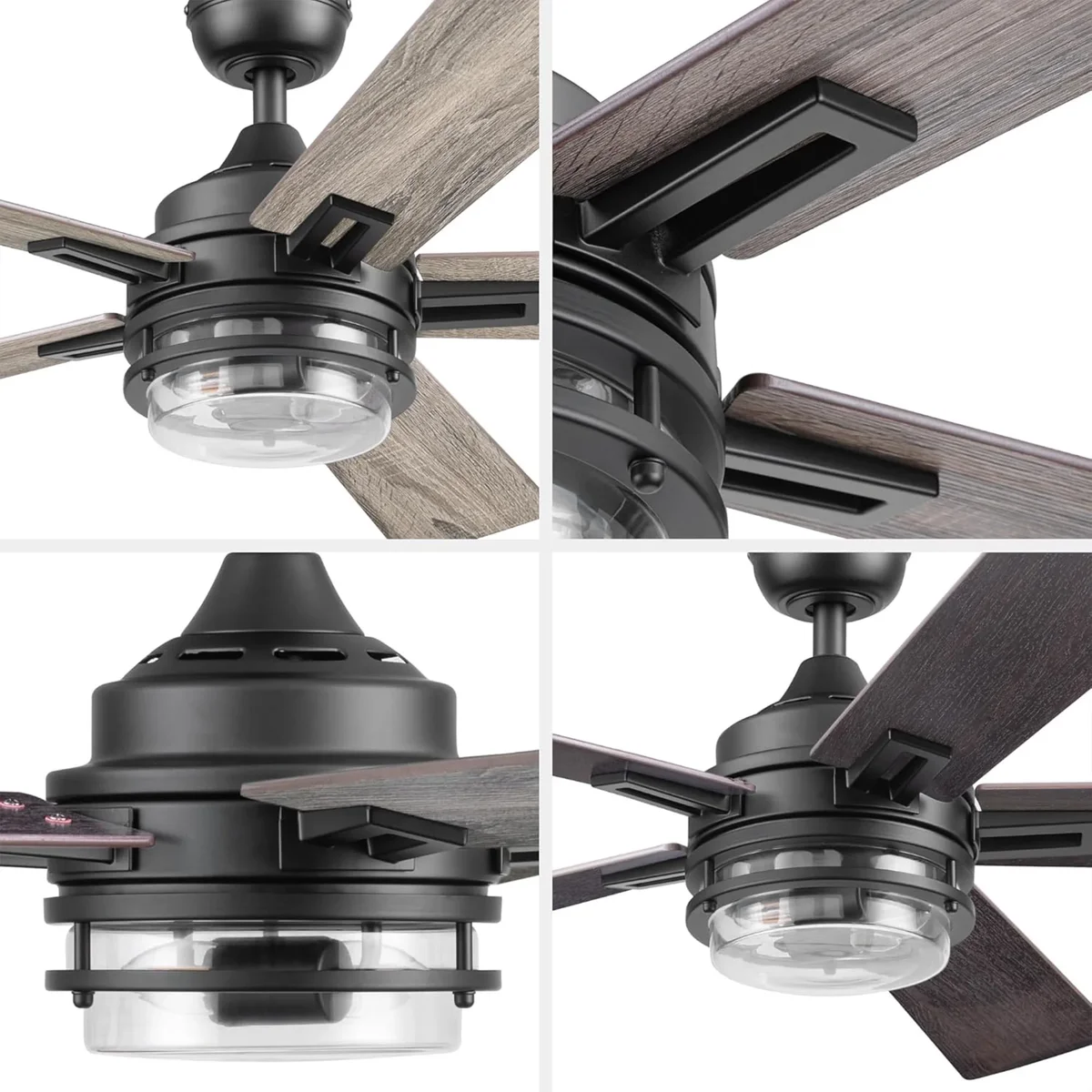 Everdaily Essentials Myers Park 52" Ceiling Fan w/ Remote, & Reversible Blades, Matte Black Ref. 8371