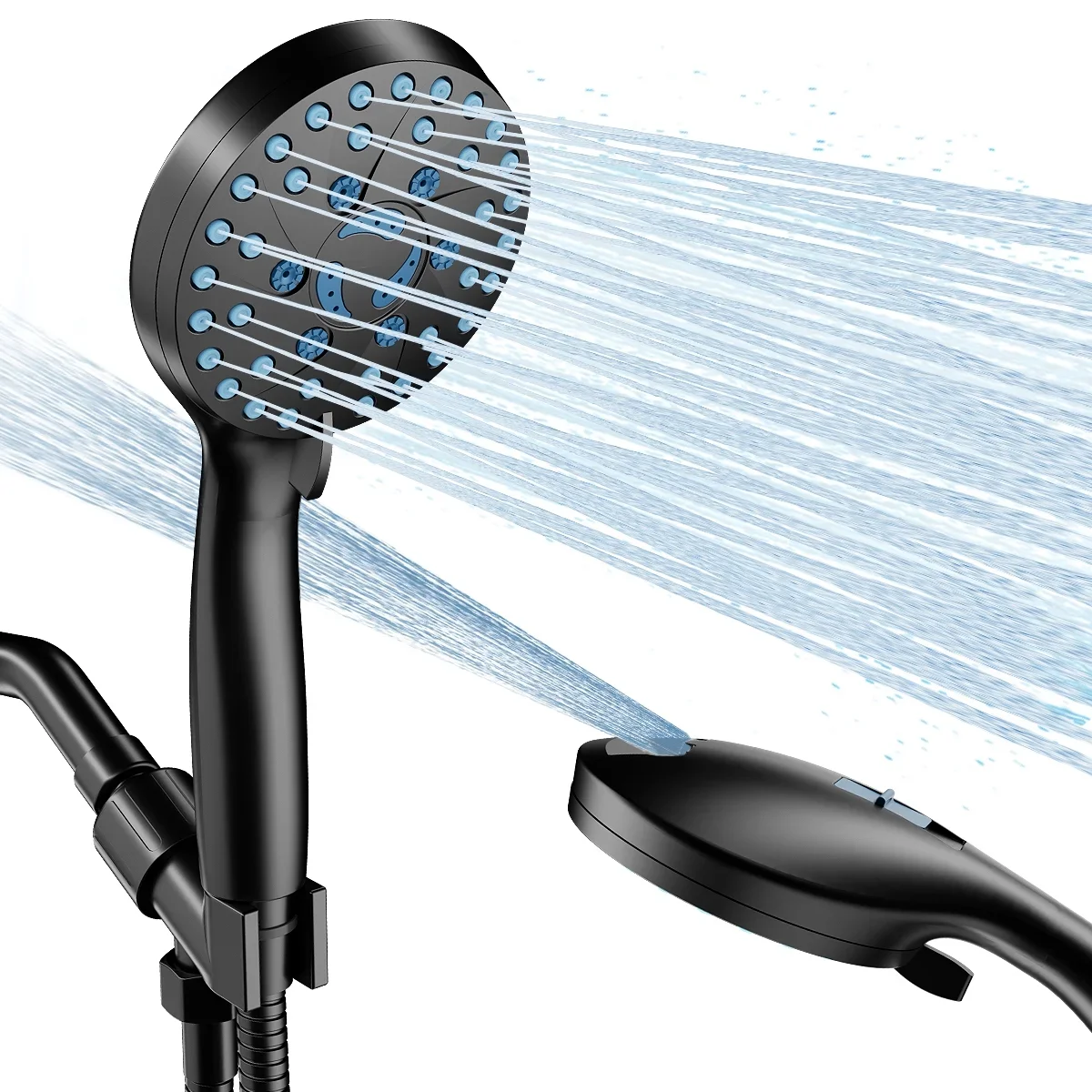 GPED High Pressure Shower Head, 7-Mode Handheld Shower Head, Anti-Clog Nozzles, Built-in Pause Mode & 2 Power Wash, High Flow Shower Head with Wa 5175