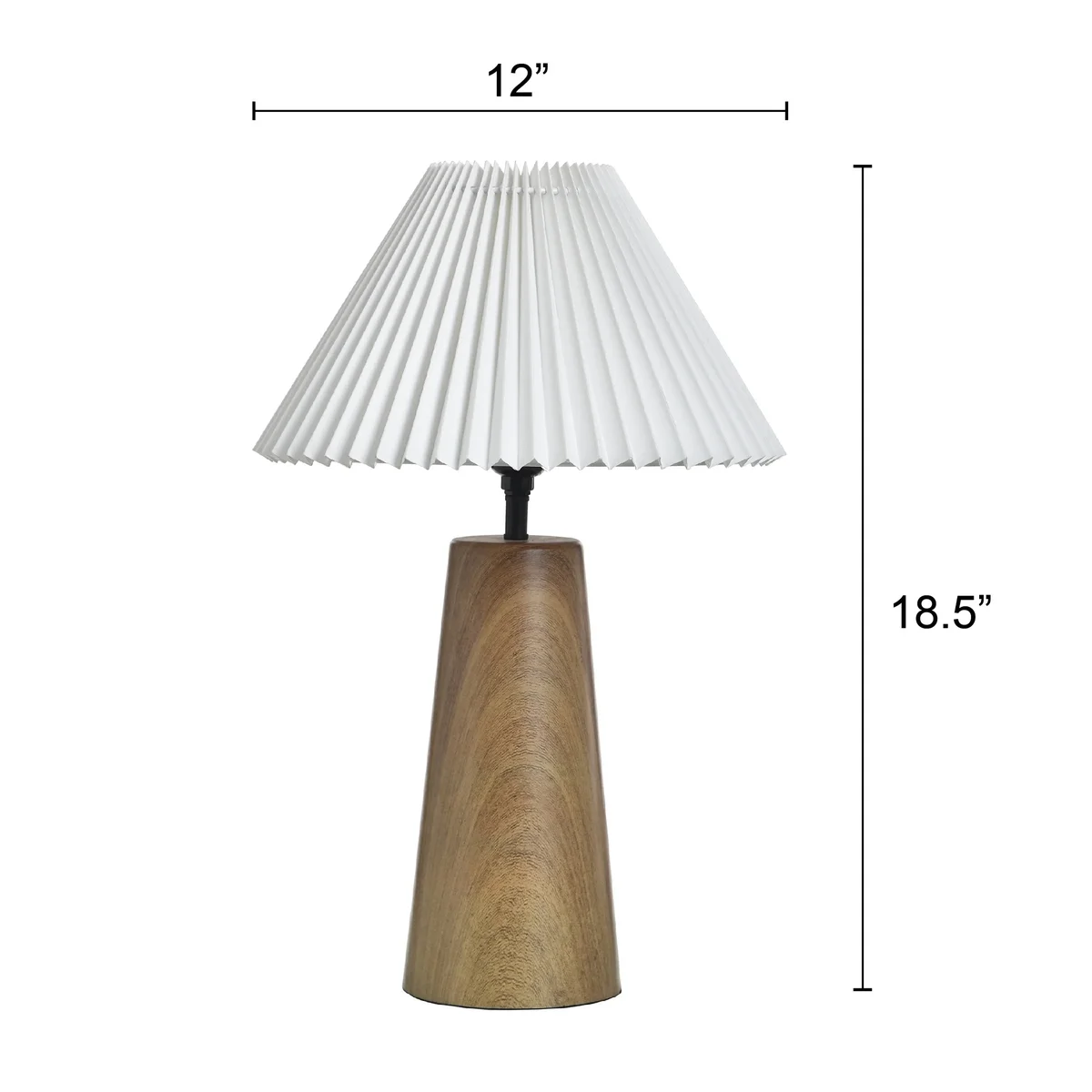 Better Homes & Gardens Wood Grain Finish Table Lamp with Pleated Shade 3988