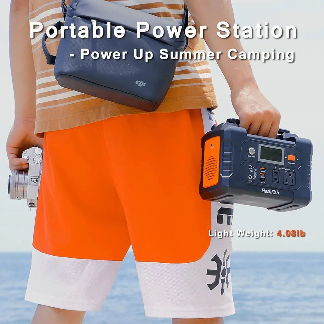 Flashfish 200W Portable Power Station, 40800mAh Solar Generator, Portable Generator for Camping Travel Emergency 0506