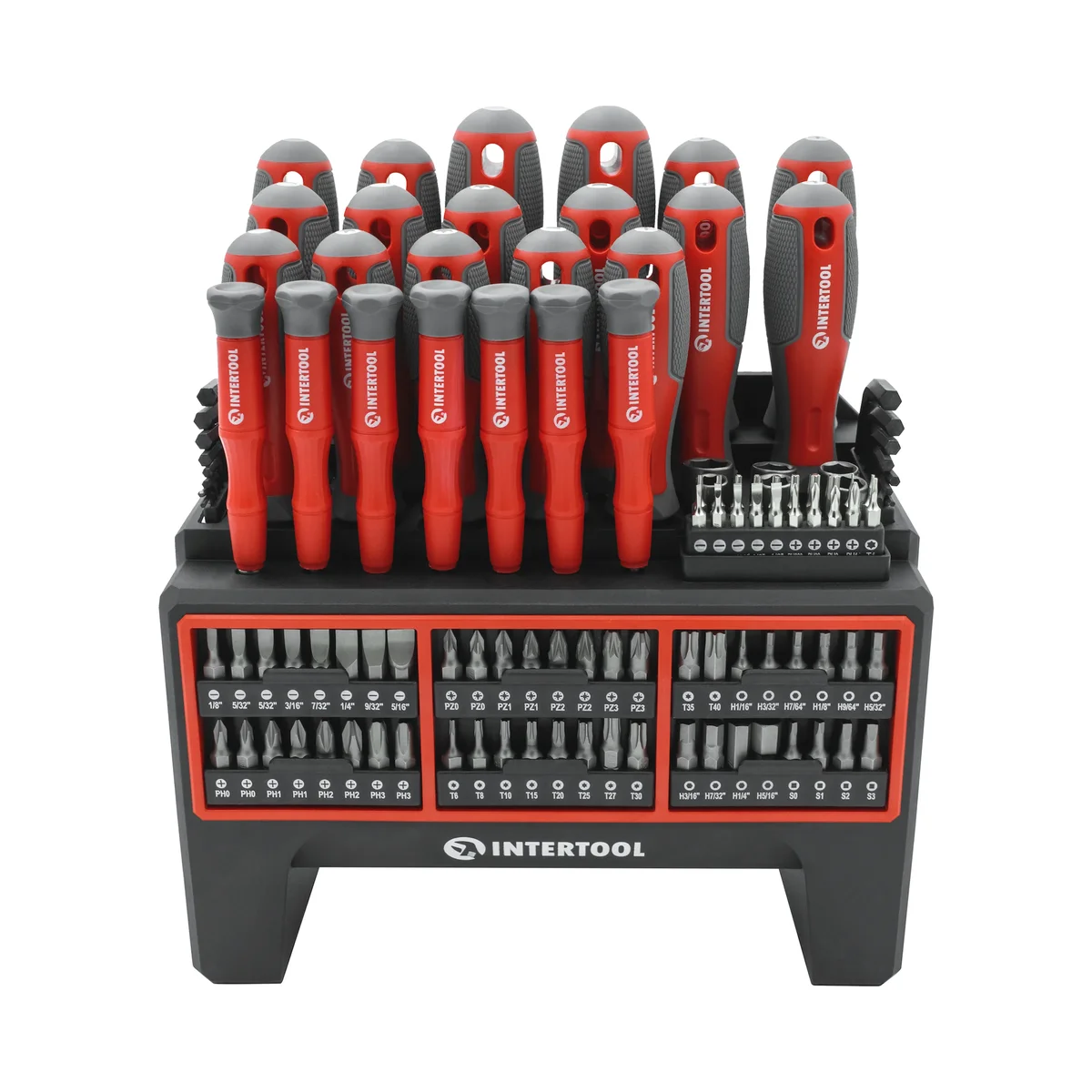 INTERTOOL 114-Piece Magnetic Screwdriver Set with Organizer VT08-3372 3360