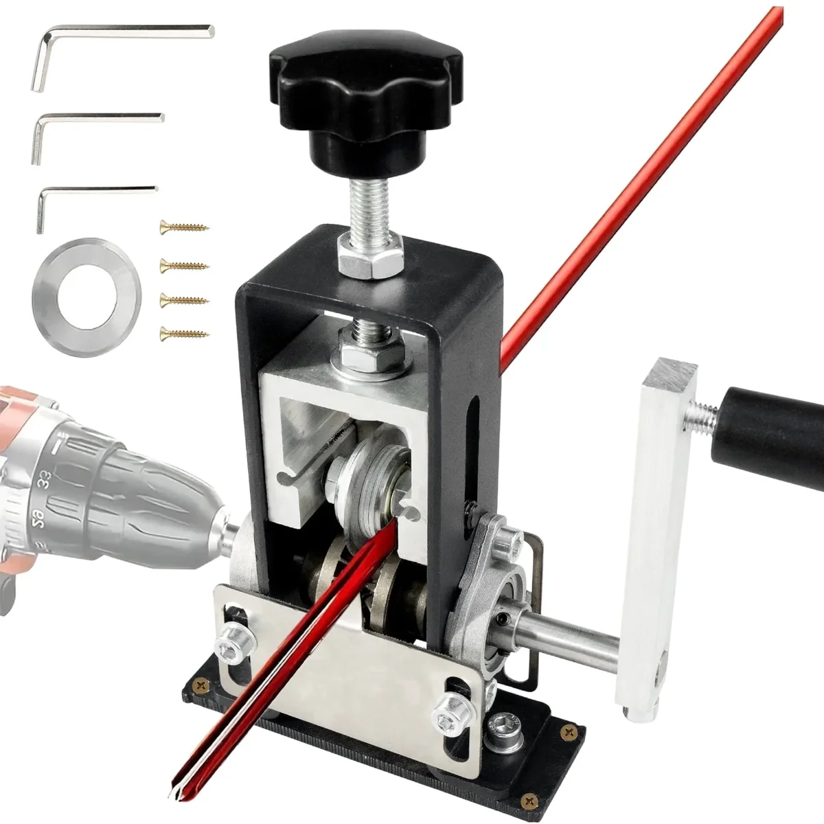 JAMCORAX Manual Wire Stripping Machine Gauge Wire 0.06-1 inches,Scrapping Copper Wire Peeler Machine,Drill Powered Hand Crank Wire Stripper Tool for Scrap 0877