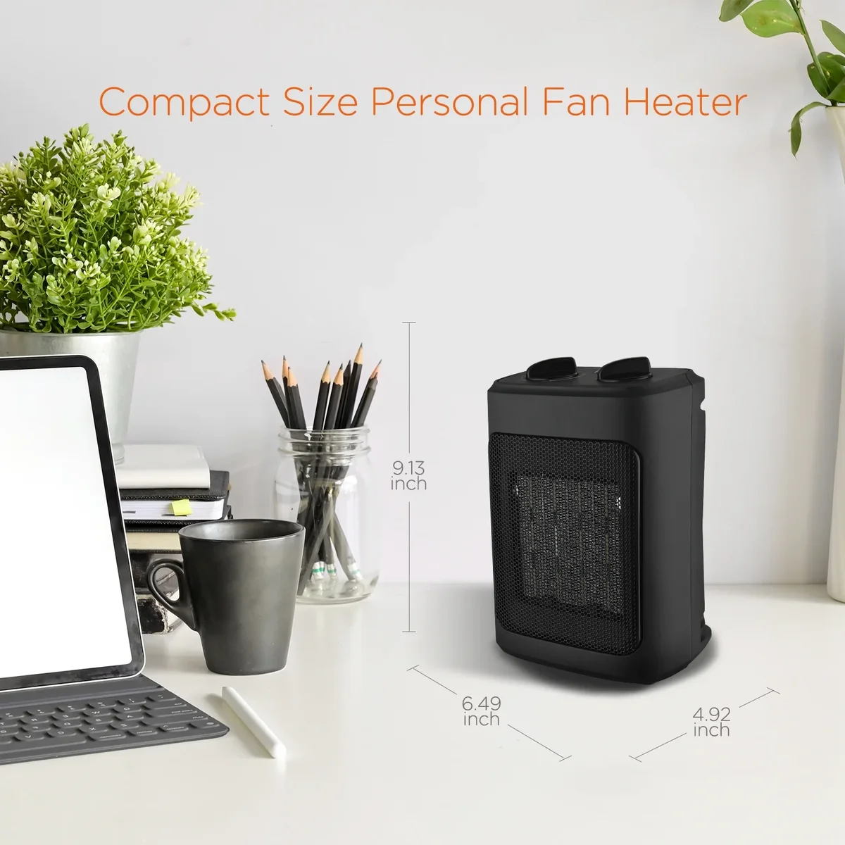 Mainstays 1500W Ceramic Fan-Force Electric Space Heater, Black 8067