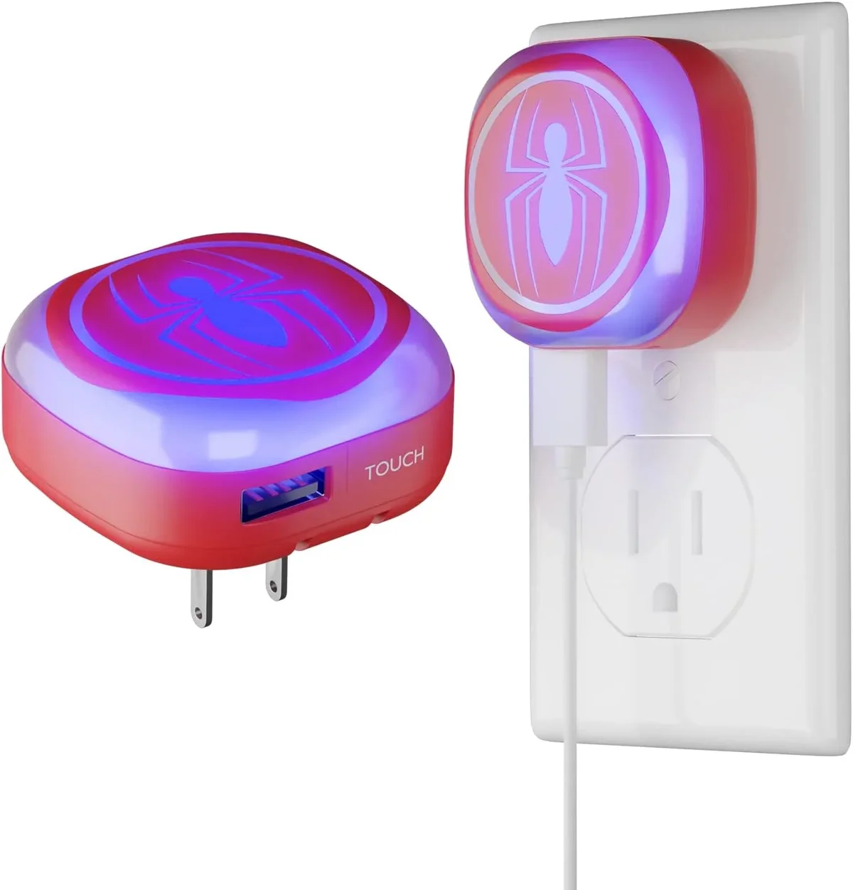 iJoy Marvel Spiderman Touch LED Night Light with USB Charging Port 0693