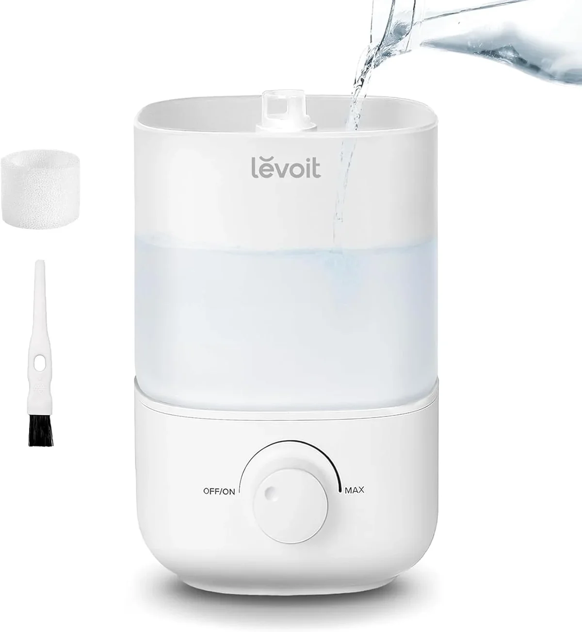 LEVOIT Bedroom Top Fill Humidifier, 2.5L Water Tank for Large Rooms, Easy to Fill and Clean, 28 dB Silent Cool Mist Air Humidifier for Home Baby  5942