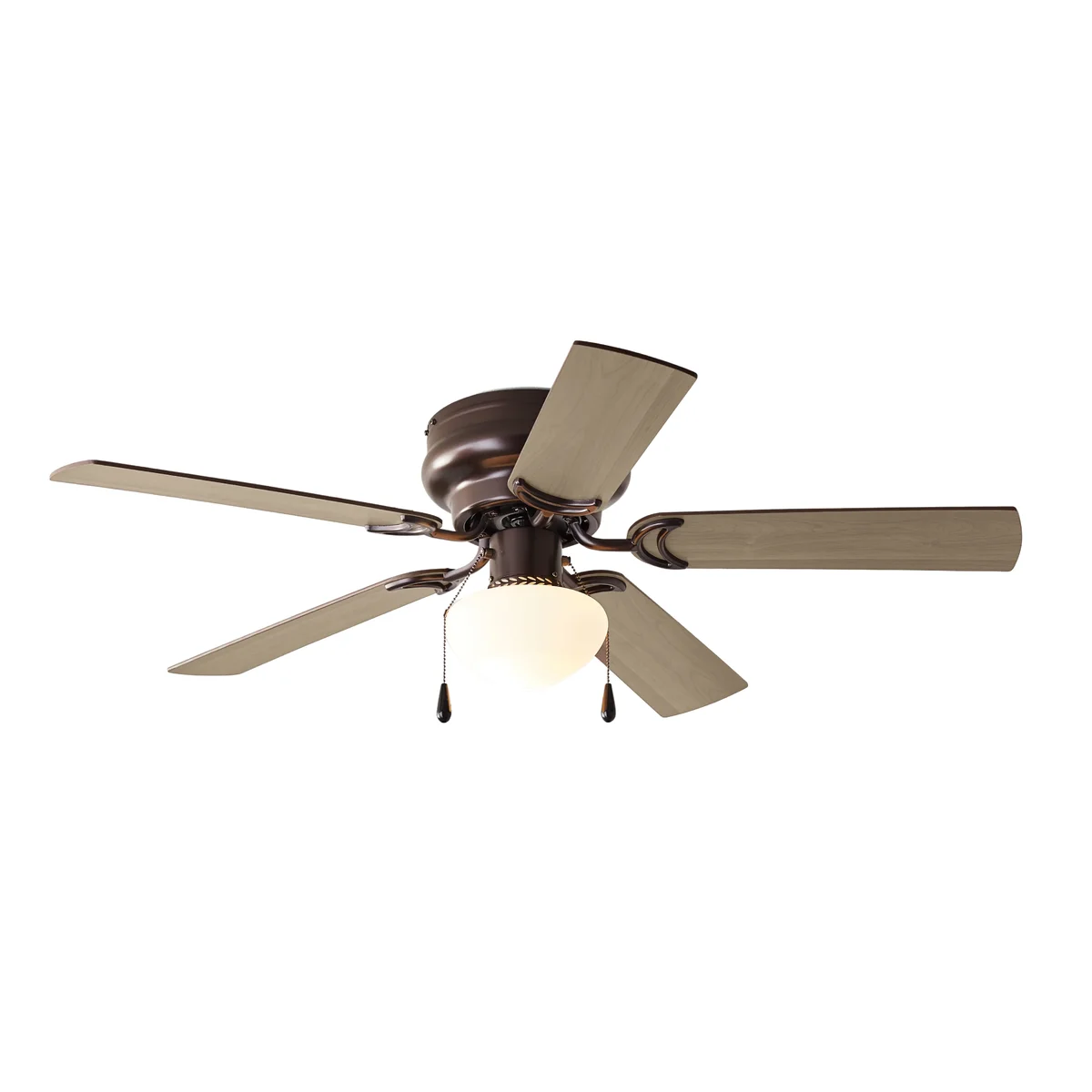 Mainstays 44 inch Hugger Indoor Ceiling Fan with Light Kit, Bronze, 5 Blades, Reverse Airflow 2887