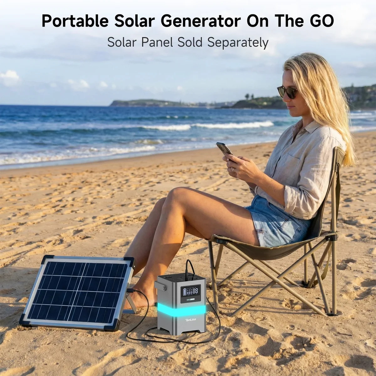 UDH Portable Power Station, 300W 257Wh with Color LED Light, PD 100W Two-Way Fast Charge, AC Outlet Pure Sine Wave, DC, USB-A/USB-C, 120V Portable Po 9011