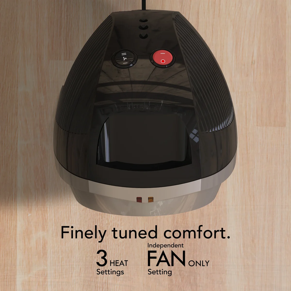 Everdaily Essentials VH203 75 Square Foot Electric Personal Space Heater with Vortex Circulation, Champagne Ref. 1088