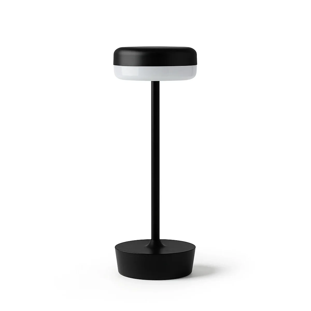 Mainstays 12-Inch Outdoor Rechargeable Table Lamp, Black, Water-Resistant, 100 Lumens 6015