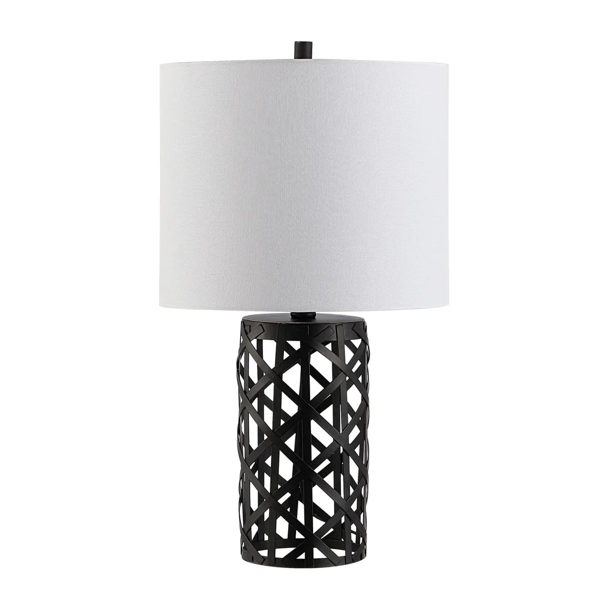 Everdaily Essentials Berny 22 in. Geometric Iron Table Lamp, Black Ref. 6962