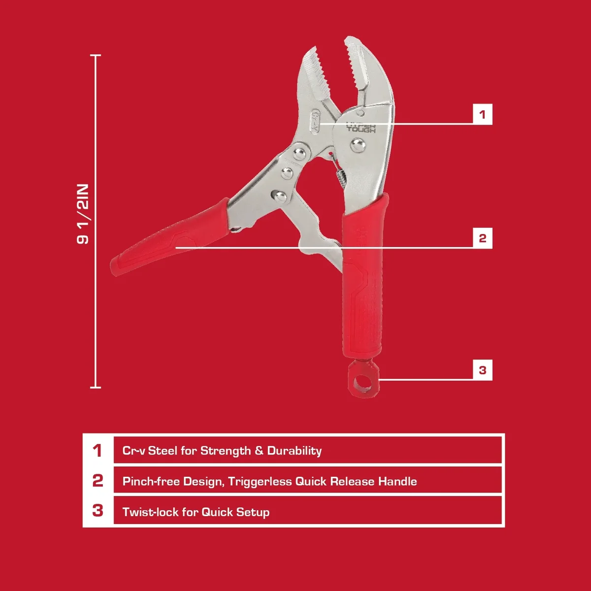 Everdaily Essentials 10-inch Straight Jaw Locking Plier with Triggerless Release Ref. 0387