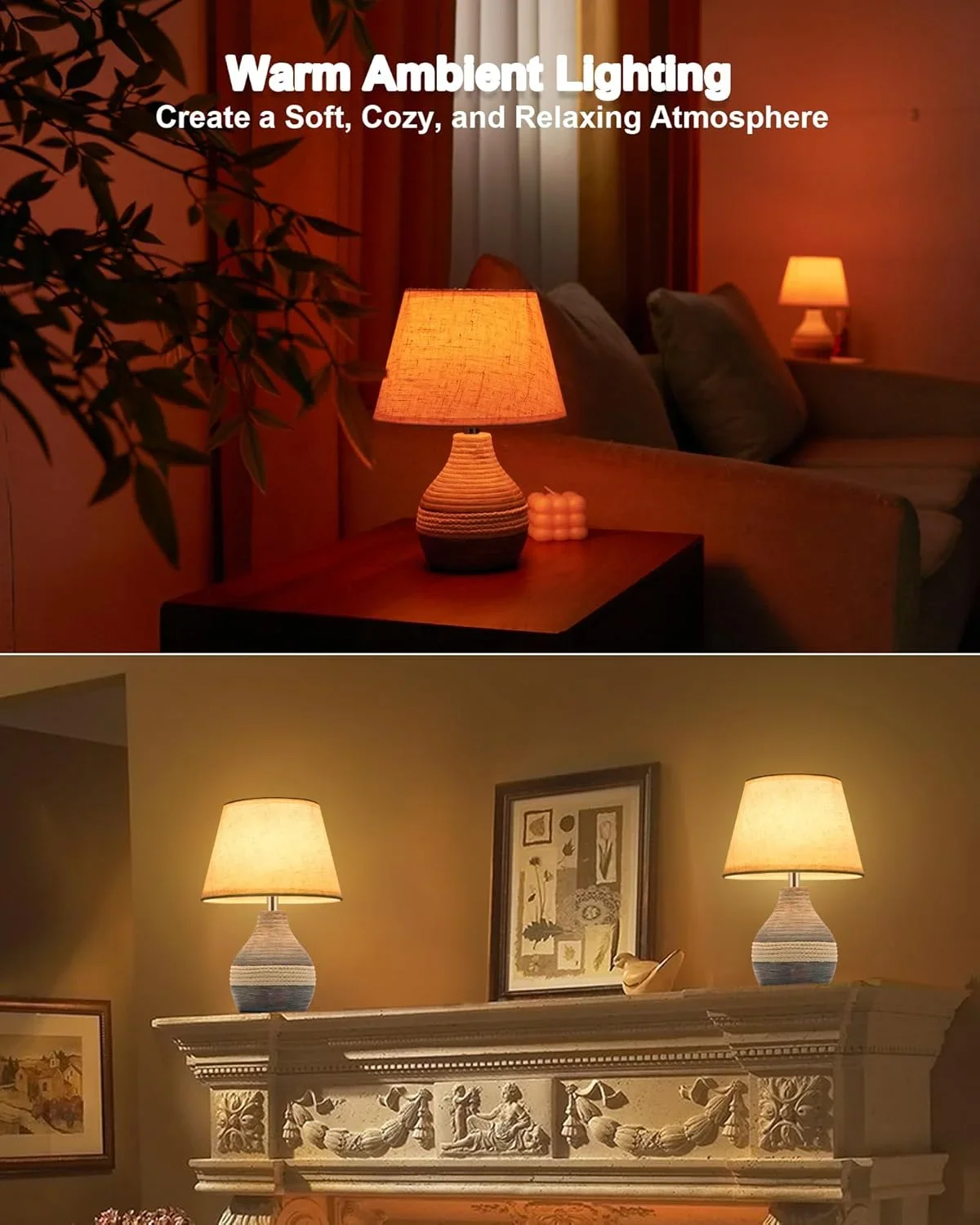 OCEST Ceramic Wireless Table Lamp, Small Rechargeable Table Lamp with Timing Function, Dimmable Table Light with Remote Control, Nightstand Light Lamp  2902