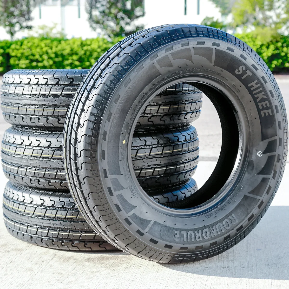 Roundrule Set of 4 Roundrule ST Hikee Semi-Steel ST205/75R15 205/75R15 107/102L D 8 Ply Trailer Tires 9337