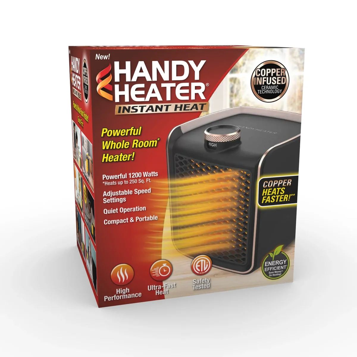 Handy Heater Instant Heat Space Heater, Lightweight and Portable 4354