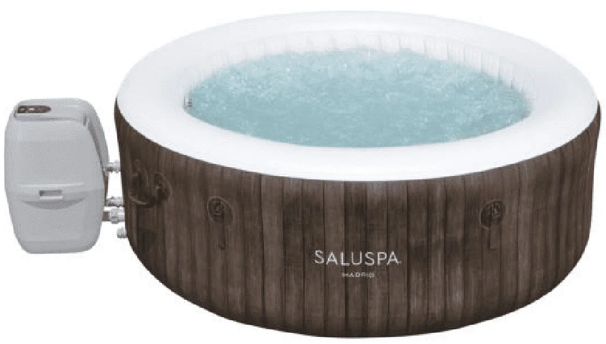 SaluSpa ® Madrid Smart AirJet Outdoor Round Inflatable Hot Tub with App Control 2-4 Person with Pump #P09144 3211