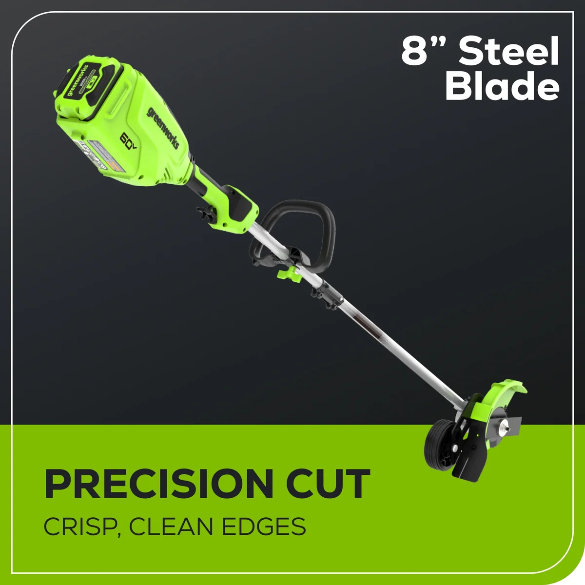 Greenworks 60V 8" Edger with 2.5 Ah Battery & Charger 2703302 3581