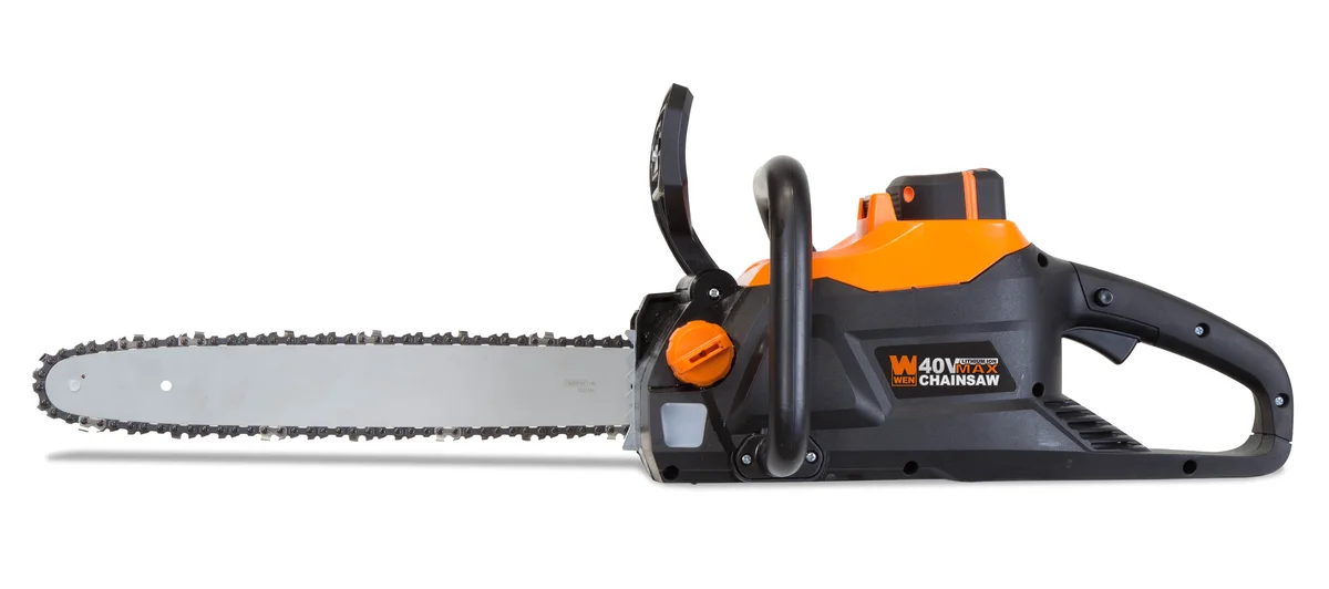 WEN 40V Max Lithium Ion 16-Inch Brushless Cordless Chainsaw with 4Ah Battery and Charger 2053