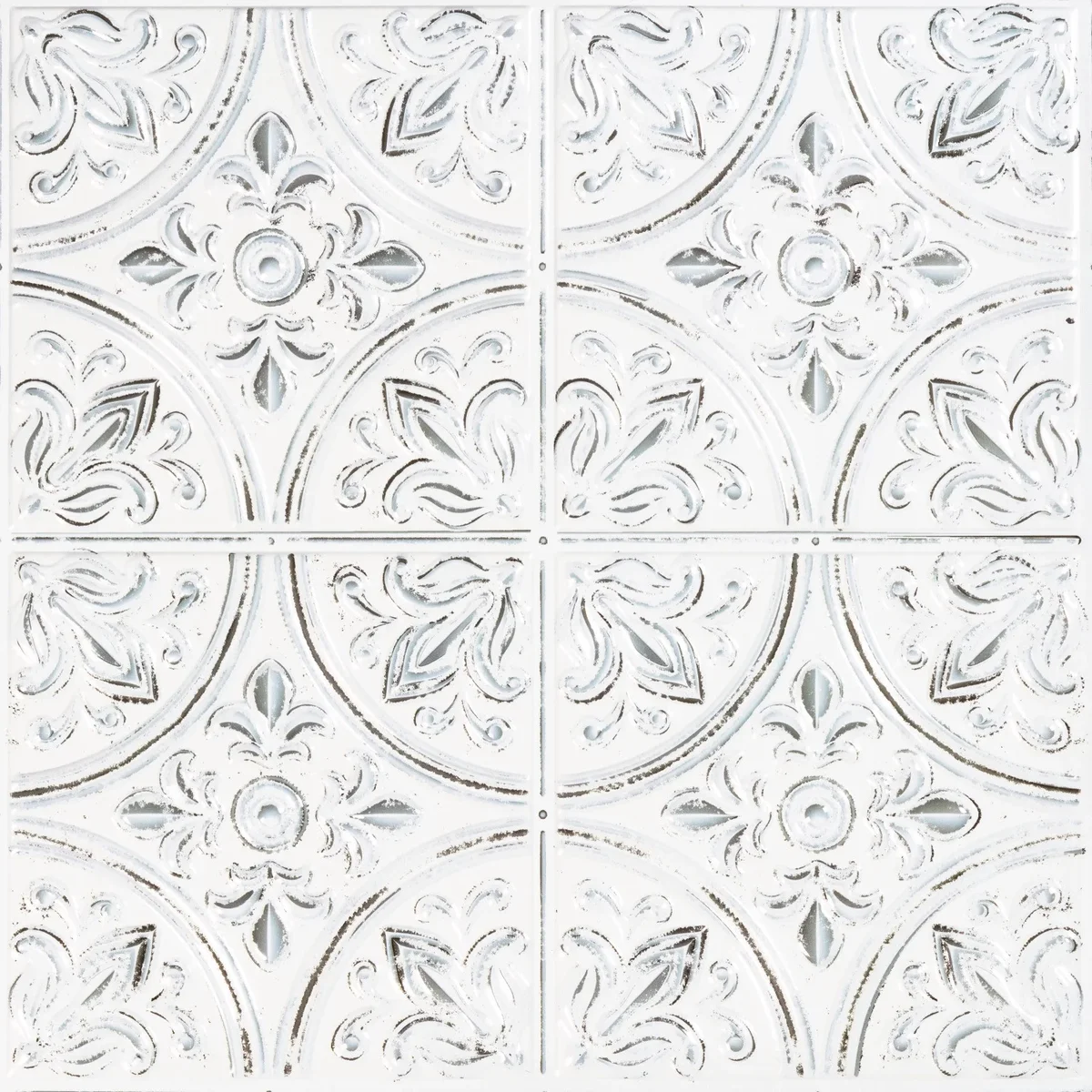 RoomMates Tin White Peel & Stick Tile Backsplash 7889