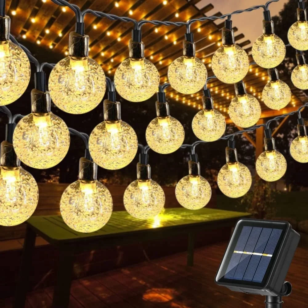 LED Decoration's Solution Solar String Lights Outdoor, 56ft 100 LED Globe String Light with 8 Mode, Waterproof Solar Patio Lights for Garden, Lawn, Gazebo, Yard, Outdoor D 0157