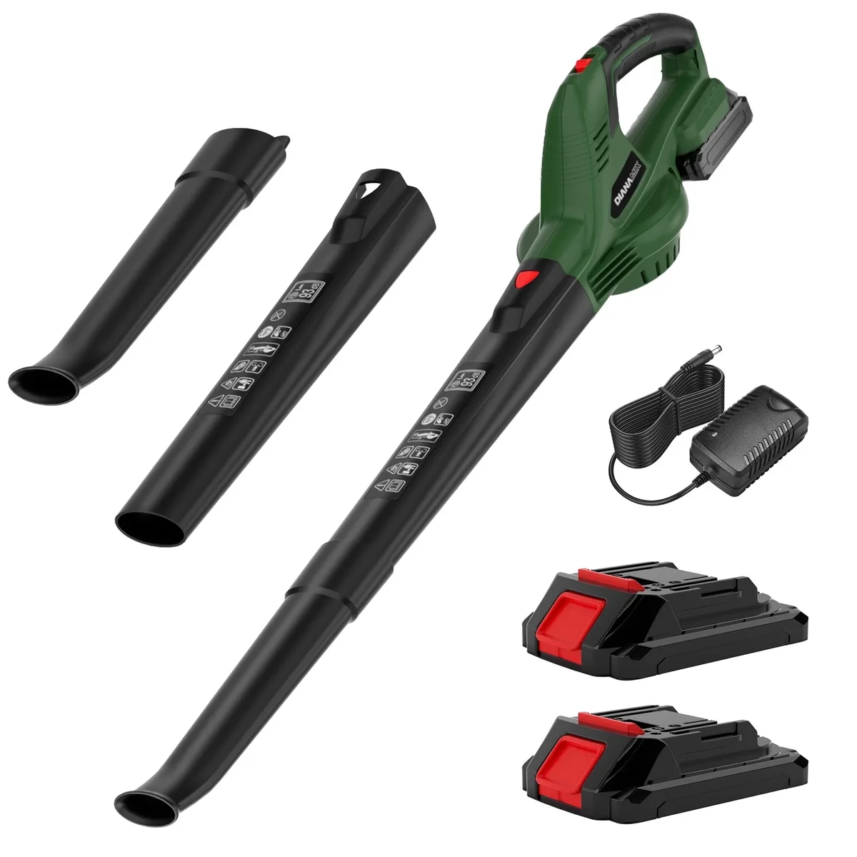 KAIPARA Cordless Leaf Blower with 2 x 2.0 Ah Battery & Charger, Electric Leaf Blower for Lawn Care, 2 Speed Mode, 320CFM 150MPH Battery Powered f 2331