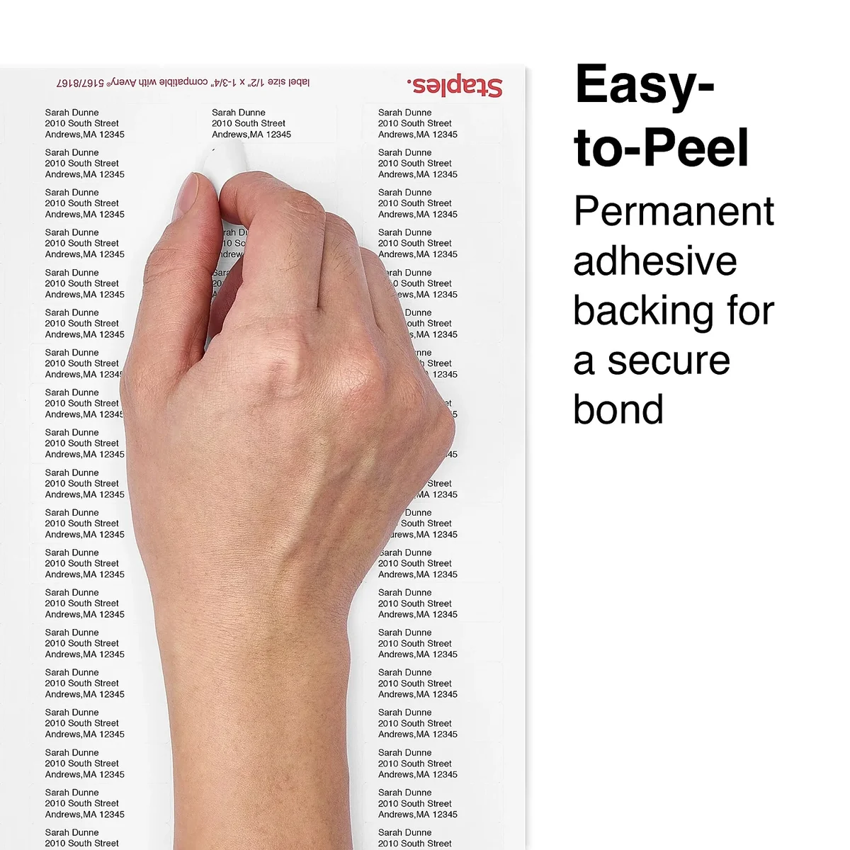 Staples Laser/Inkjet Shipping Labels 0.5"W x 1.75"L White 80 Labels/Sheet 18056/SIWO090 1653