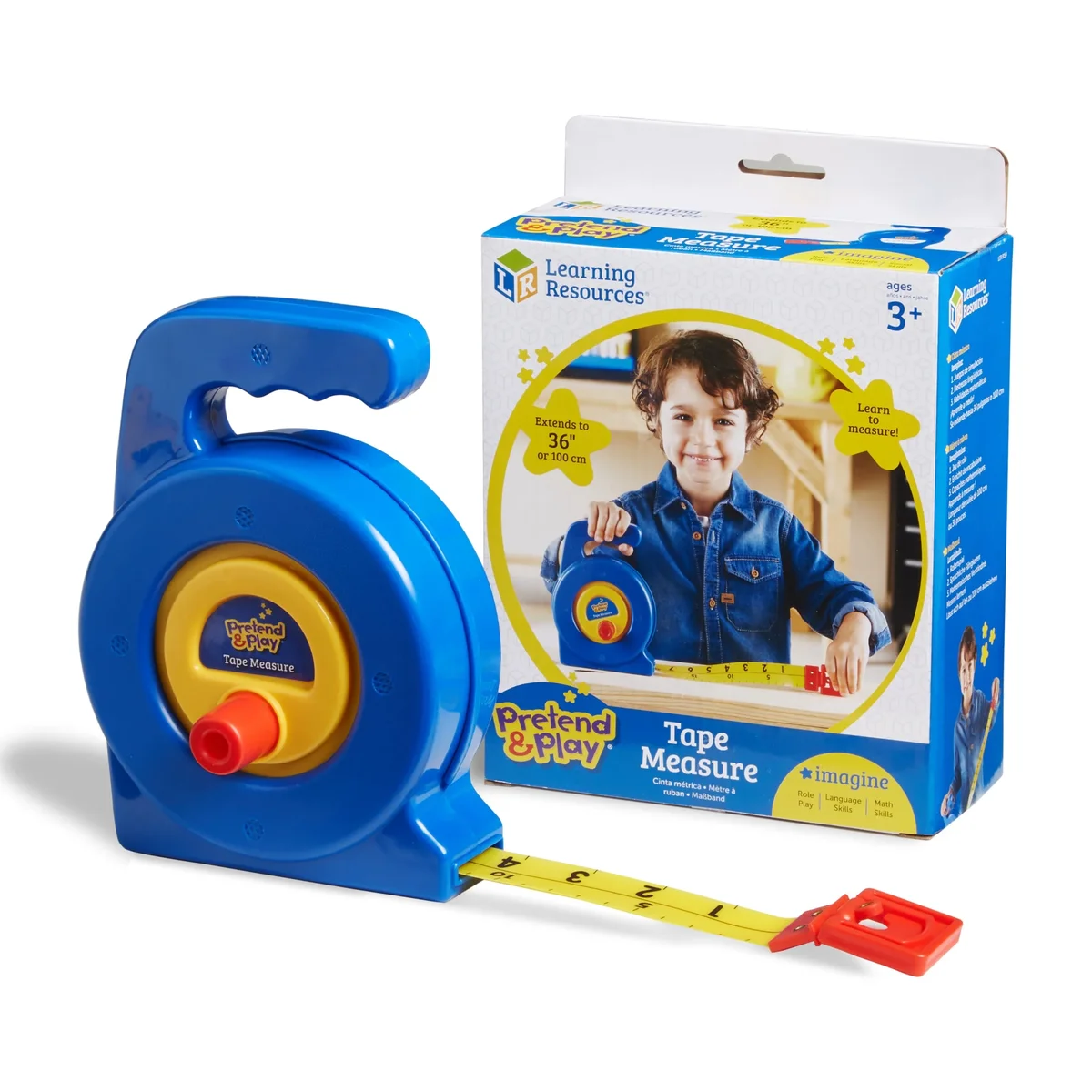Learning Resources Pretend Play 3" Long Tape Measure - Kids Construction Toys, Ages 3+ 9405