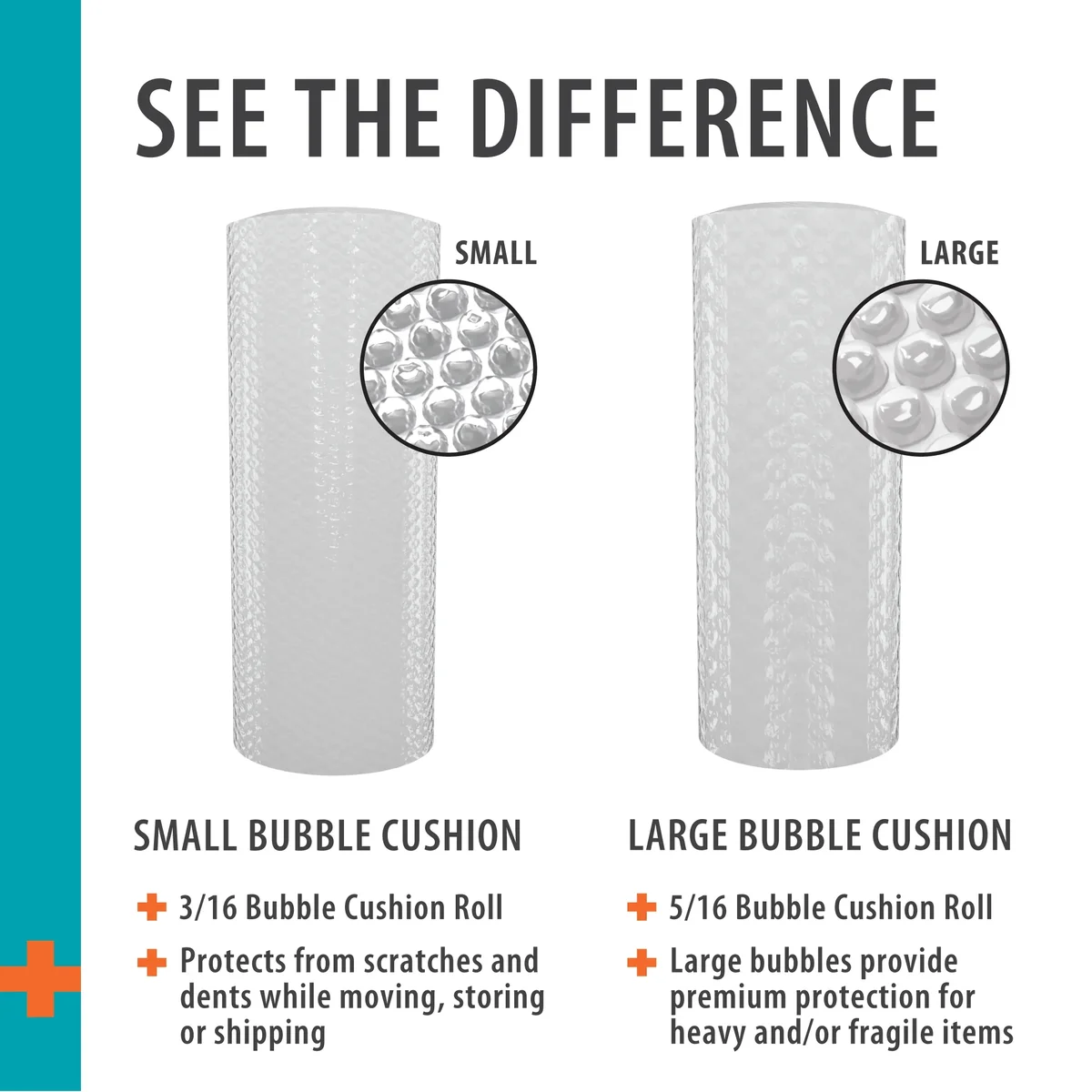 Pen+Gear 12" x 100' Bubble Cushion Roll with 3/16" Small Bubbles for Packing and Shipping 4591