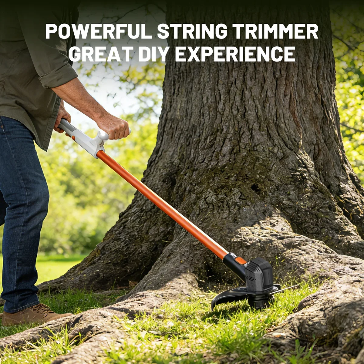 Litheli 20V 12" Cordless String Trimmer, Battery Powered Grass Trimmer & Wheeled Edger, with 2.0Ah Battery, for Garden, Yard and Farm 1263