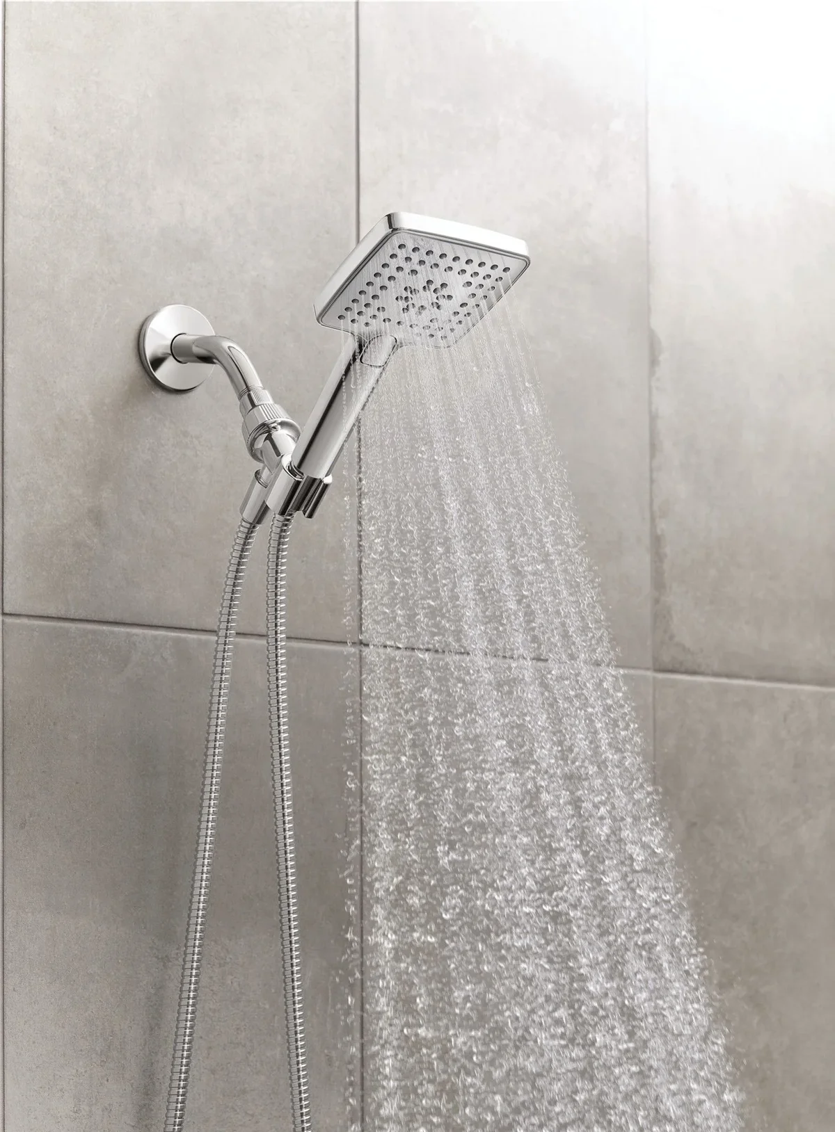 Everdaily Essentials Genta Chrome Handheld Shower Head with 3 Spray Settings, Bracket & 60" Hose – WaterSense Certified Ref. 7281