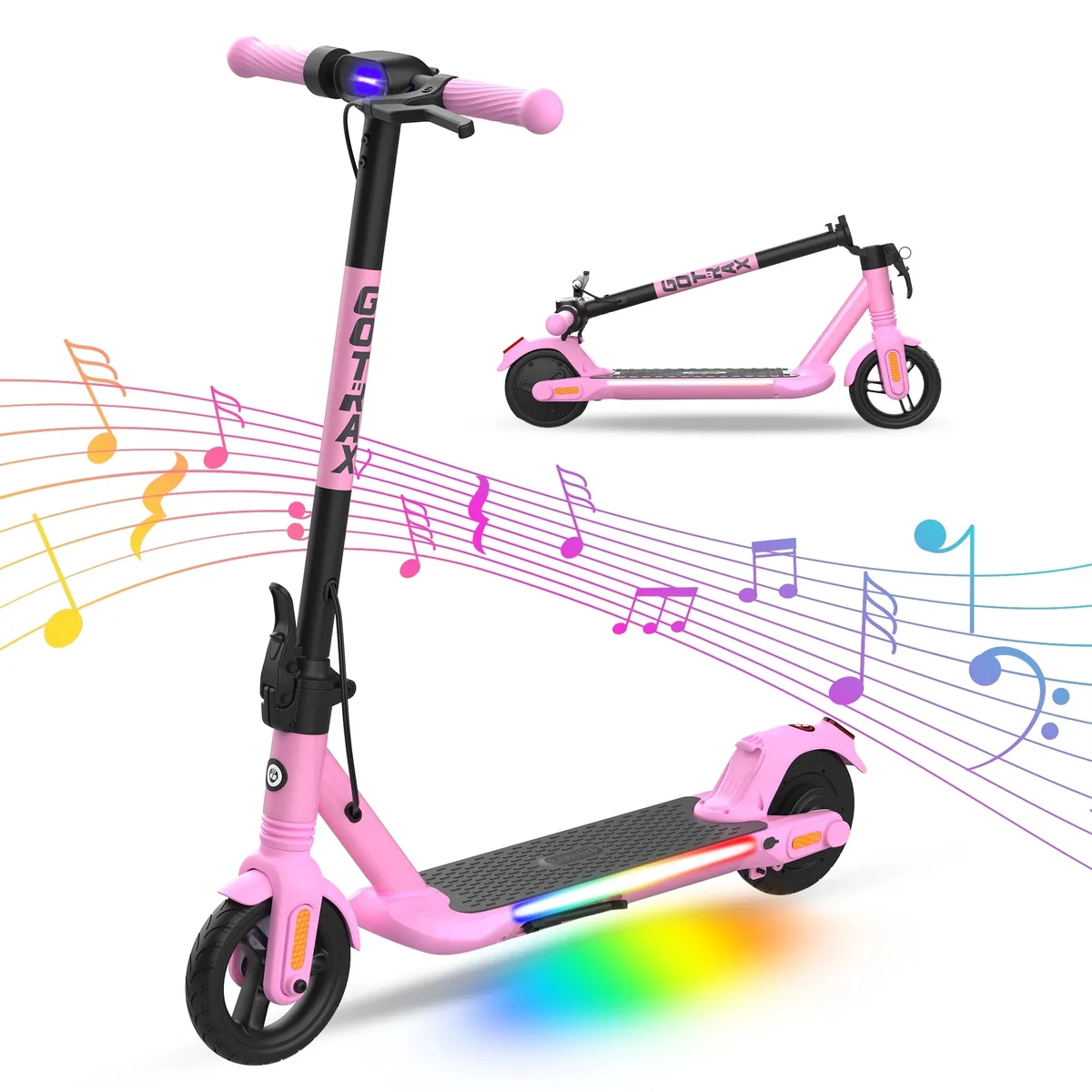 GOTRAX Comet Foldable Electric Scooter for Kids Ages 6-12, 150W Motor, 10 MPH Max Speed, 7 Mile Range,Pink 0919