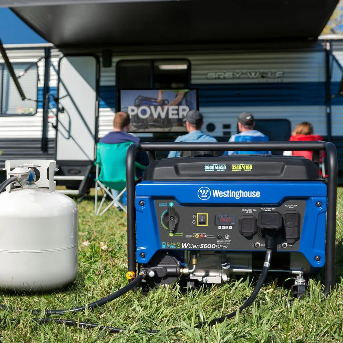 Westinghouse 4650 Peak Watt Dual Fuel Portable Generator with RV Outlet and CO Sensor 4224