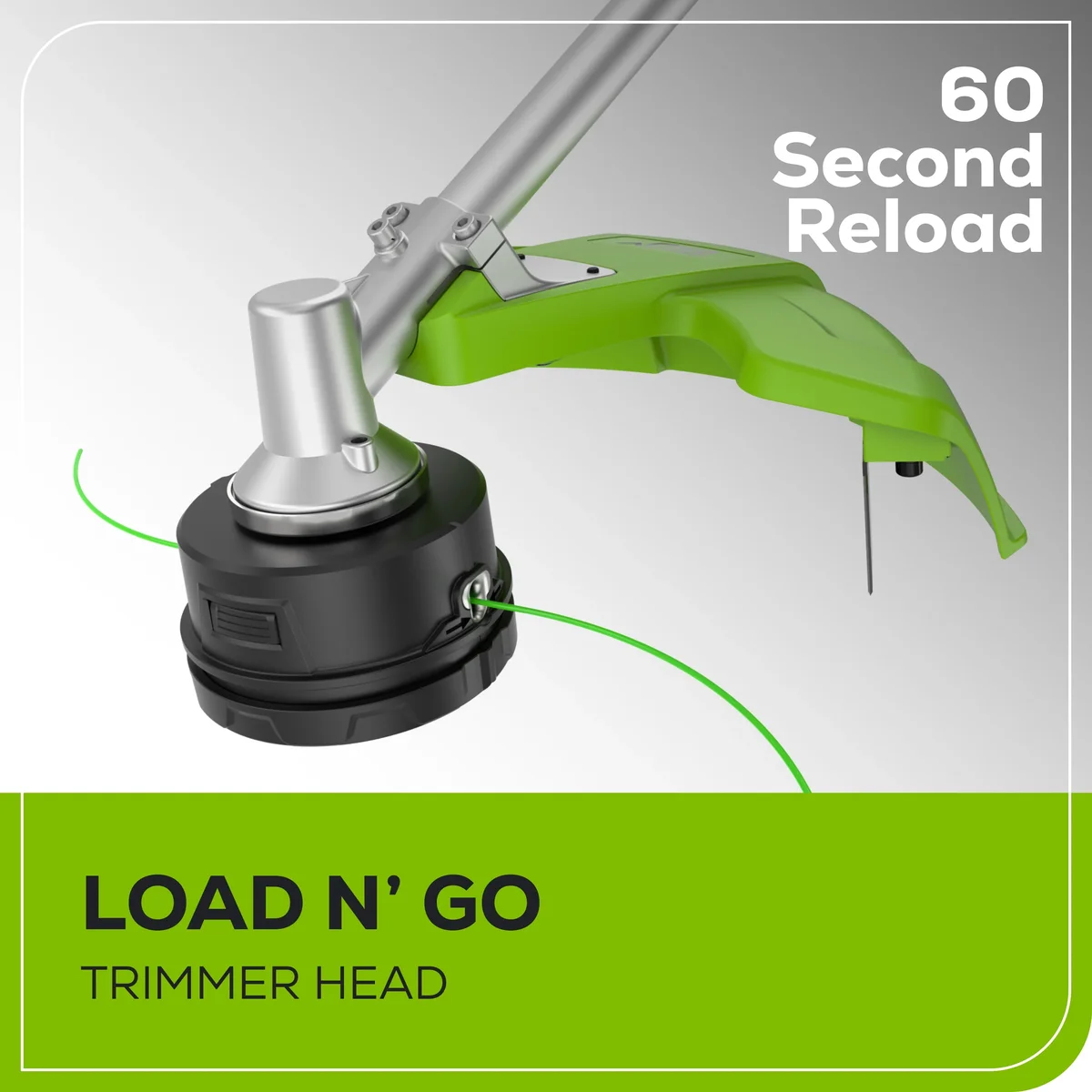 Greenworks 60V 16" Top Mount String Trimmer with 4.0 Ah Battery and 3A Charger 2134202 6095