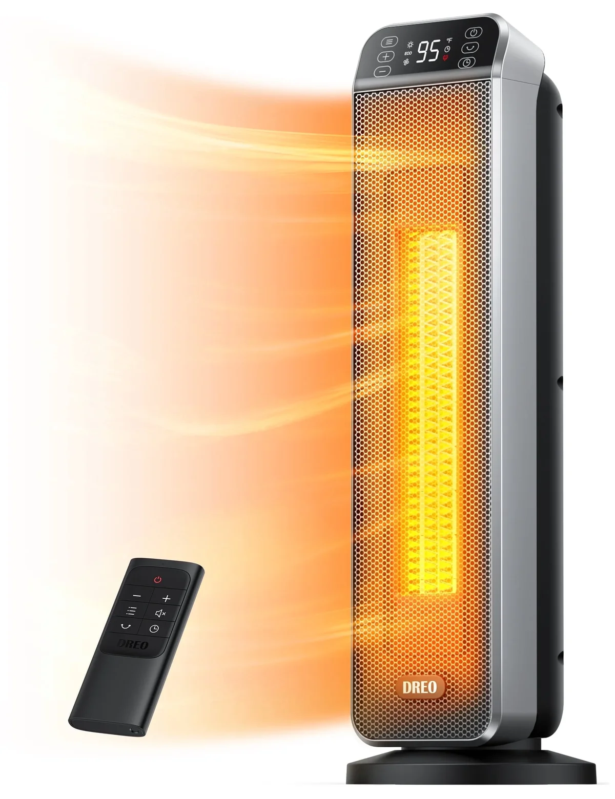 DREO Space Heater for Inside, Electric Heater for Home with Remote, 24" 11ft/s Fast Quiet Heating, 3 Modes, Safe Energy Efficient Heaters for Lar 1182