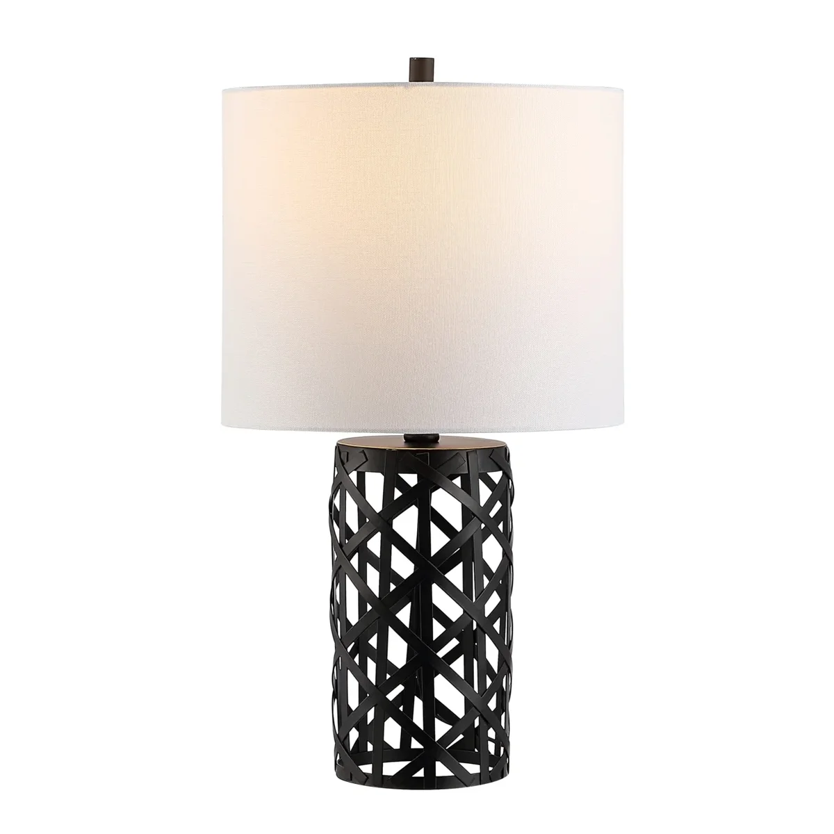 Everdaily Essentials Berny 22 in. Geometric Iron Table Lamp, Black Ref. 6962