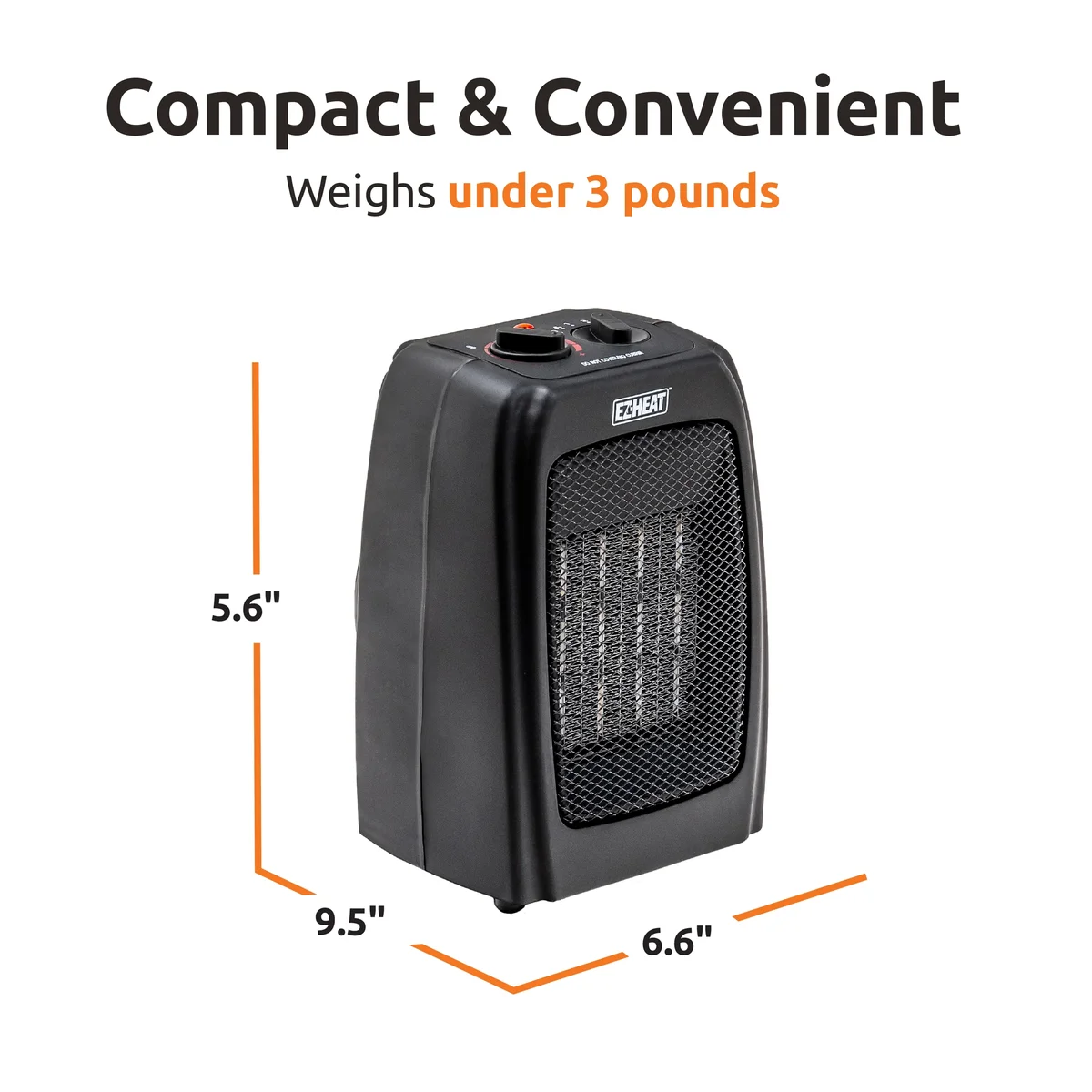 Everdaily Essentials Personal Ceramic Desktop Space Heater with Thermostat Ref. 7336