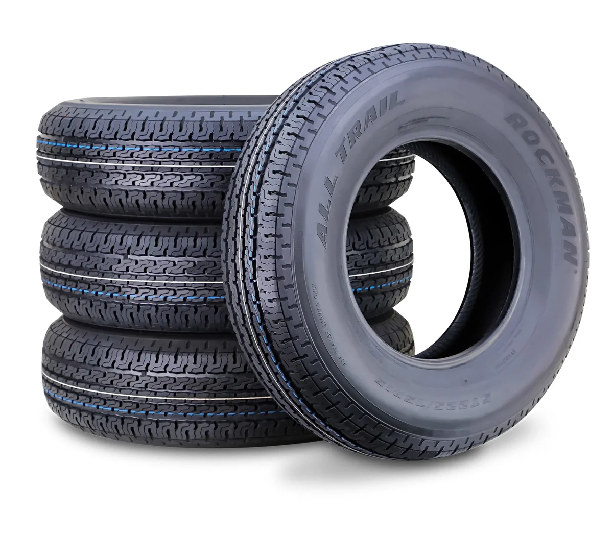 ROCKMAN Trailer Tire ST225/75R15 10-Ply Load Range E 117M Steel Belted Radial 11168, Set4 5140