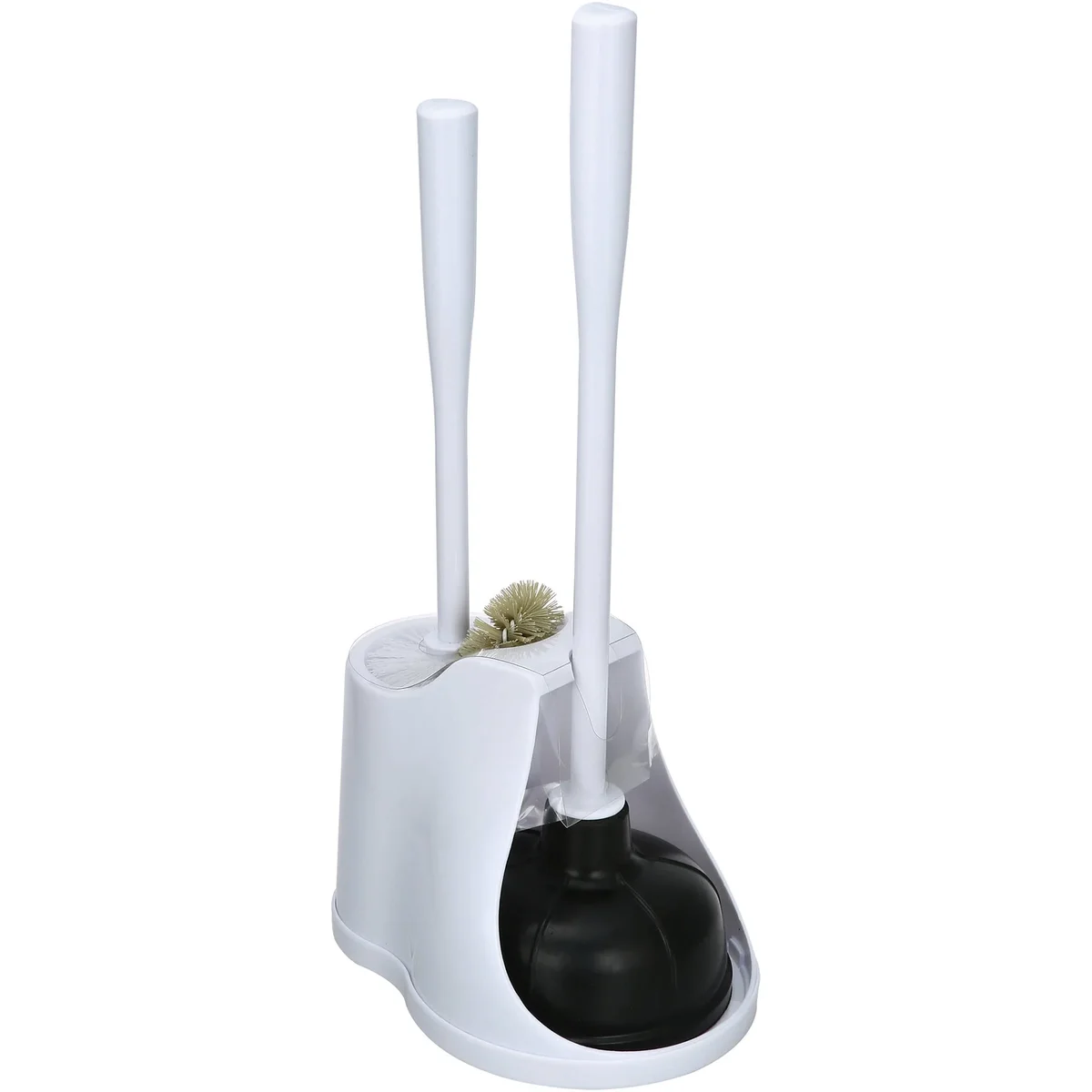 Mainstays 3-Piece Toilet Plunger and Brush Set with Storage Caddy 8044