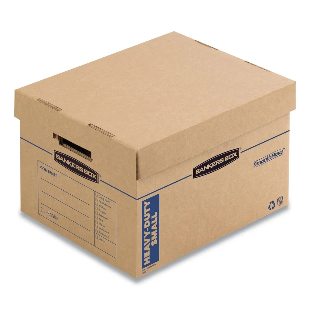 Bankers Box, FEL7710201, SmoothMove Maximum Strength Moving Boxes, 8 / Pack, Kraft 5823