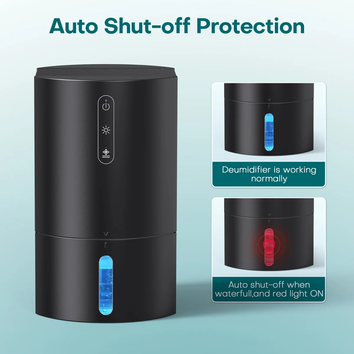 ALROCKET Dehumidifier for Bathroom,35OZ Water Tank with Auto Defrost,320 sq.ft,LED Light,Black 4560