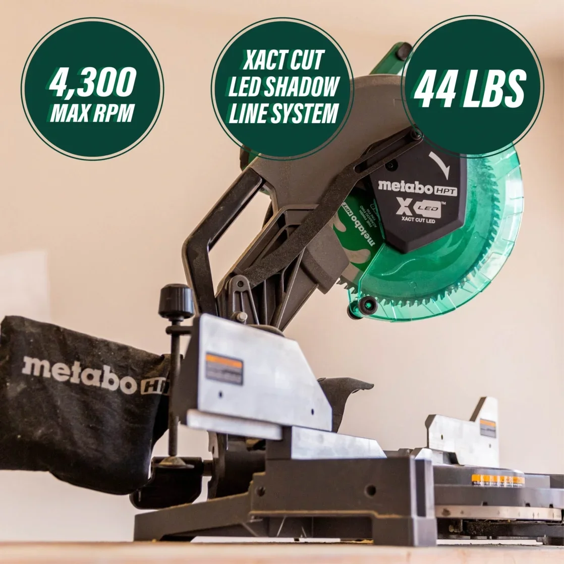 Metabo HPT 12-In Dual Bevel Compound Miter Saw, C12FDHB 6451